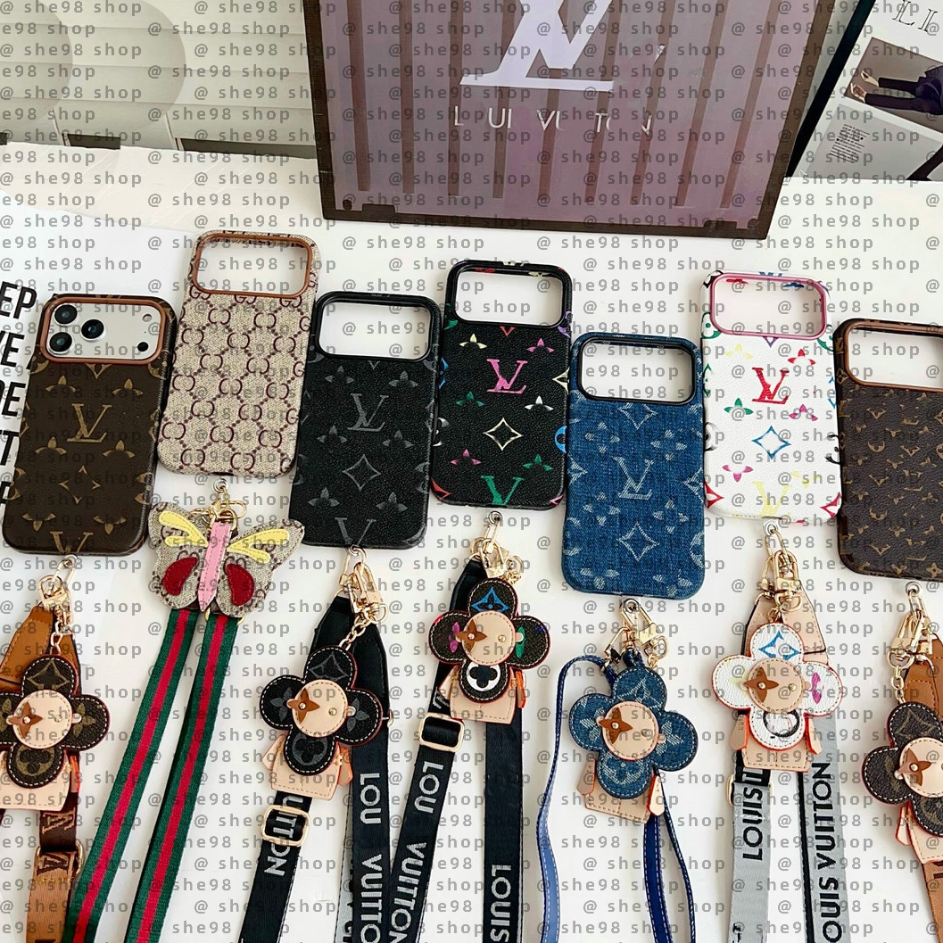 Wallet Crossbody Phone Case Designer iPhone Case for iPhone 17 Pro Max 16 Pro Max 15 14 12 13 11 16 Plus Case Samsung s26 Ultra S25 S24 s23 s22 Case