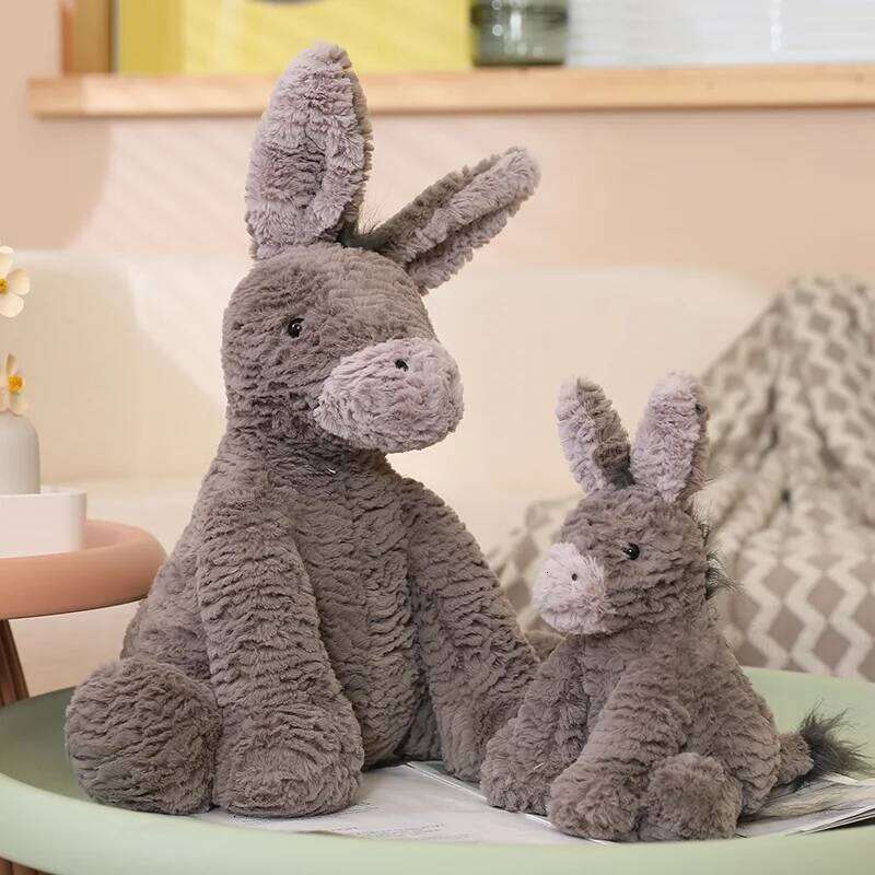 1pc 23CM Cute Burro Peluche Toys Lovely Grey Donkey Plush Dolls Stuffed Soft Animal for Baby Infant Birthday Room Decor Gifts W260306-image-1096683934