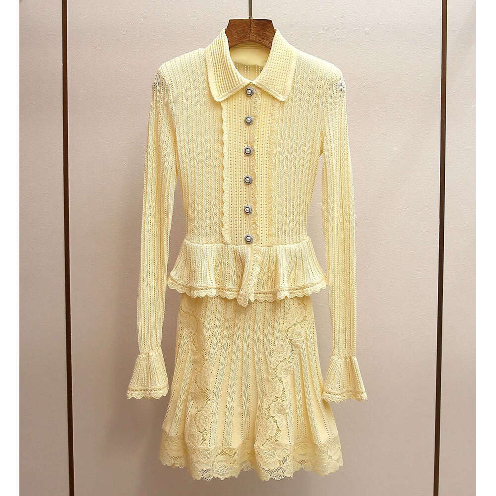 2026 Designer High end Women's Clothing Spring New Elegant Small Fragrance Style Design Splicing Knitted Women's Clothing-image-1097650210