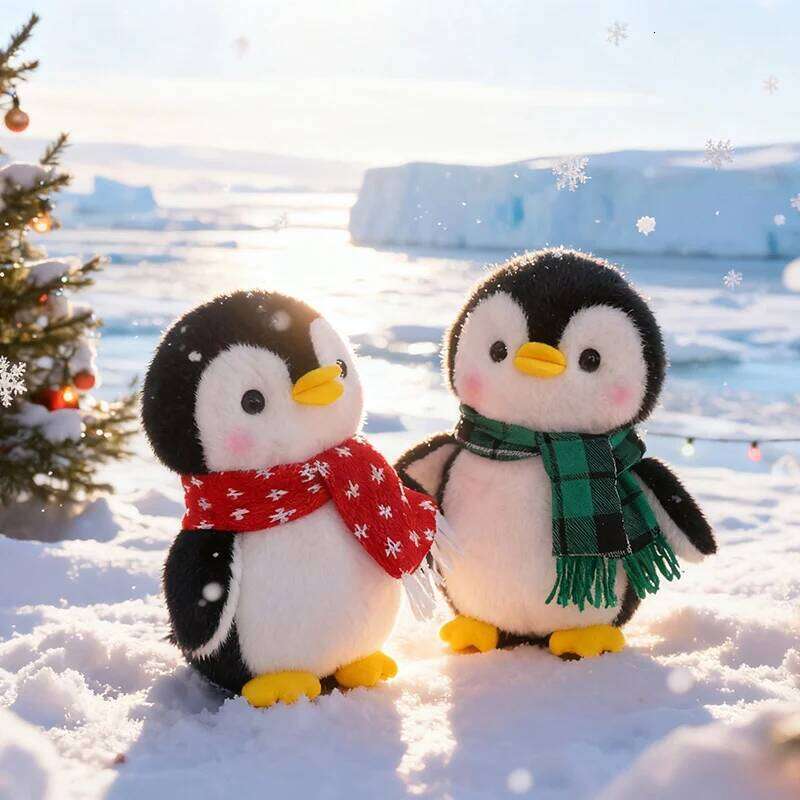 20/25/30cm Kawaii With Scarf Soft Plush Toys Lovely Christmas Penguin Stuffed Dolls Homedecor Car Cute Plushie Toy W260306-image-1096684437