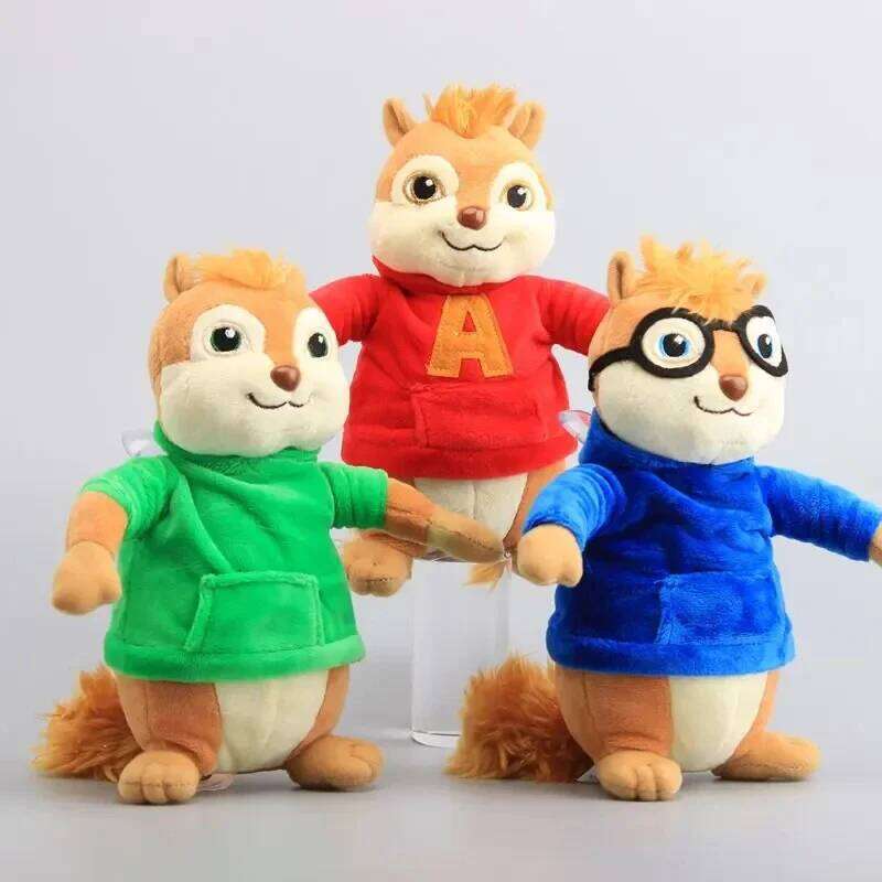 New 3pcs 22cm Alvin and the Halloween Plush Toys Kawaii Fluffy Chipmunks Stuffed Animals Birthday Christmas Gift W260306-image-1096684541