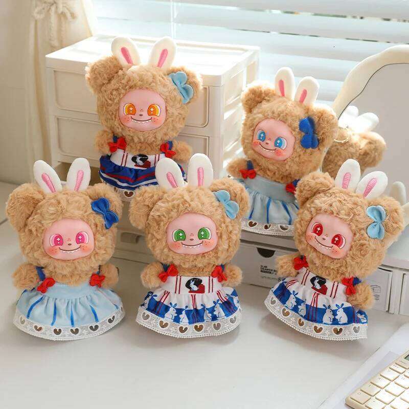 22cm Cute Milk Candy Vinyl Face Plush Toys Soft Creative Surprise Gifts Dolls Popular Bear Wearing a skirtToy Kids Hang Bag W260306-image-1096687197