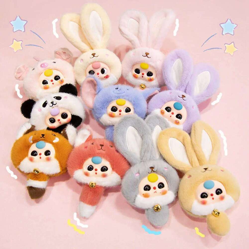 Random Kawaii Soft Lovely Doll Vinyl Face Plush Toys Rabbit Panda Kids Hang Bag Birthday Christmas Gift W260306 W260306-image-1096694883
