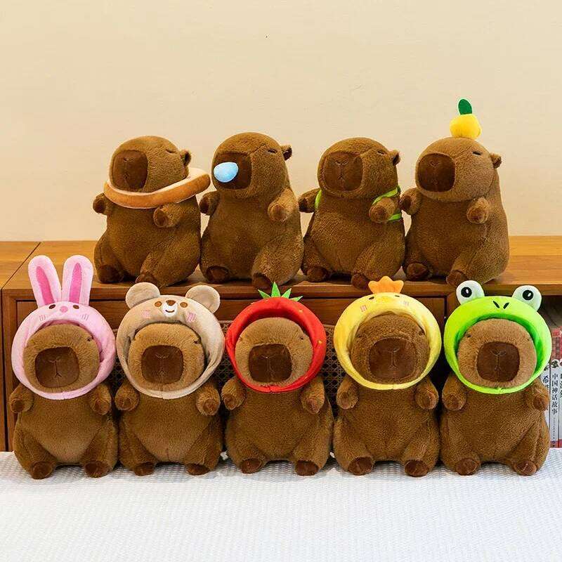 25cm Series Capybara Simulation Capibara Anime Fluffty Toy Cute Stuffed Animals Soft Doll Plush Christmas Gifts W260306-image-1096687717