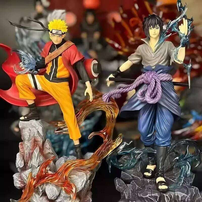 27cm Anime Figure Uzumaki Naruto Uchiha Sasuke Action Model Pvc Statue Desktop Ornament Collection Toys Gift C260309-image-1096841382