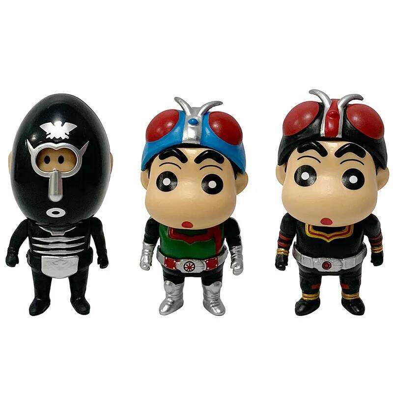 New Crayon Shin-chan Cos Kamen Rider Action Figures Pvc Model Toys Car Desktop Decorations For Children's Charm Birthday Gifts C260309-image-1096837384