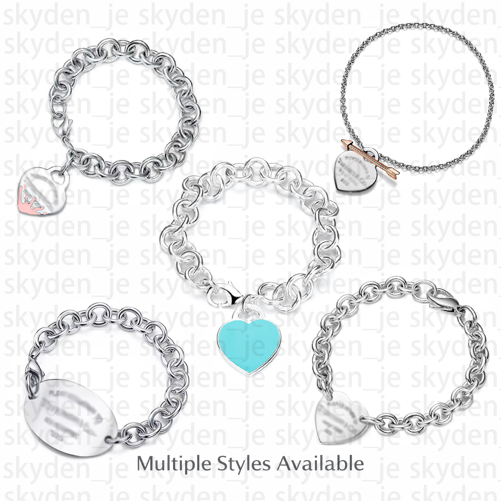 Stainless Steel Bracelet Heart Pendant Link Chain Bangle for Women Silver Color Anti-Tarnish Fashion Jewelry 16-21cm Custom Size