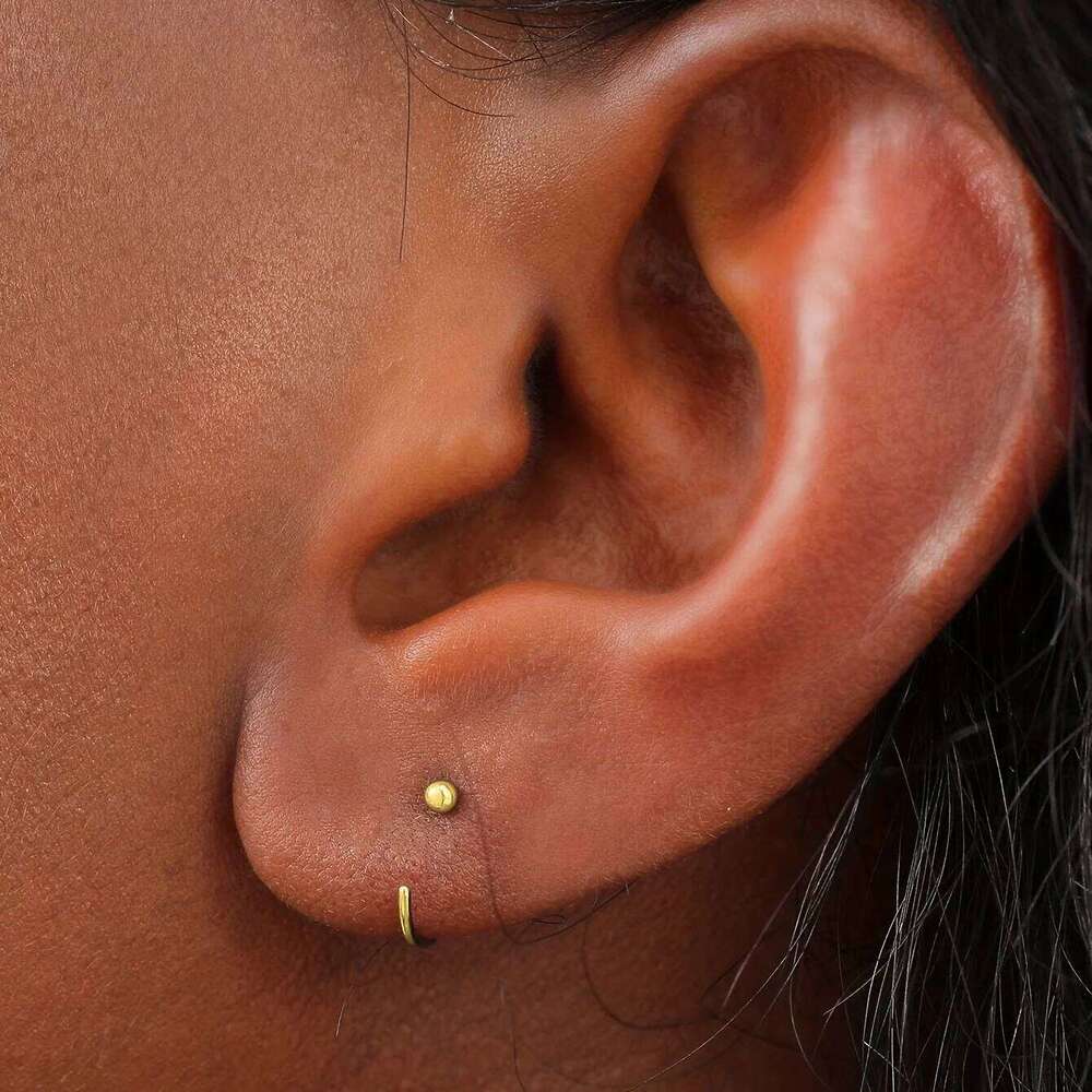 2pcs Hypoallergenic Stainless Steel Cubic Zirconia Round Ball Hoop Simple School Style Earrings Trendy Ear Jewelry H260309