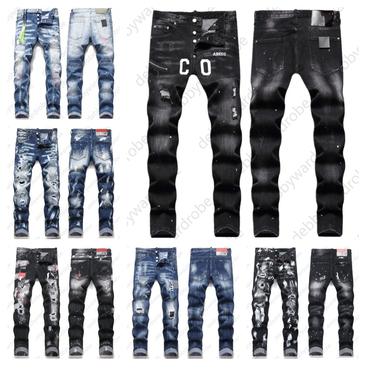 jeans designer jeans men womens mens jeans squares jeans black denim pants straight design retro Streetwear Casual Sweatpants designer jeans for wom