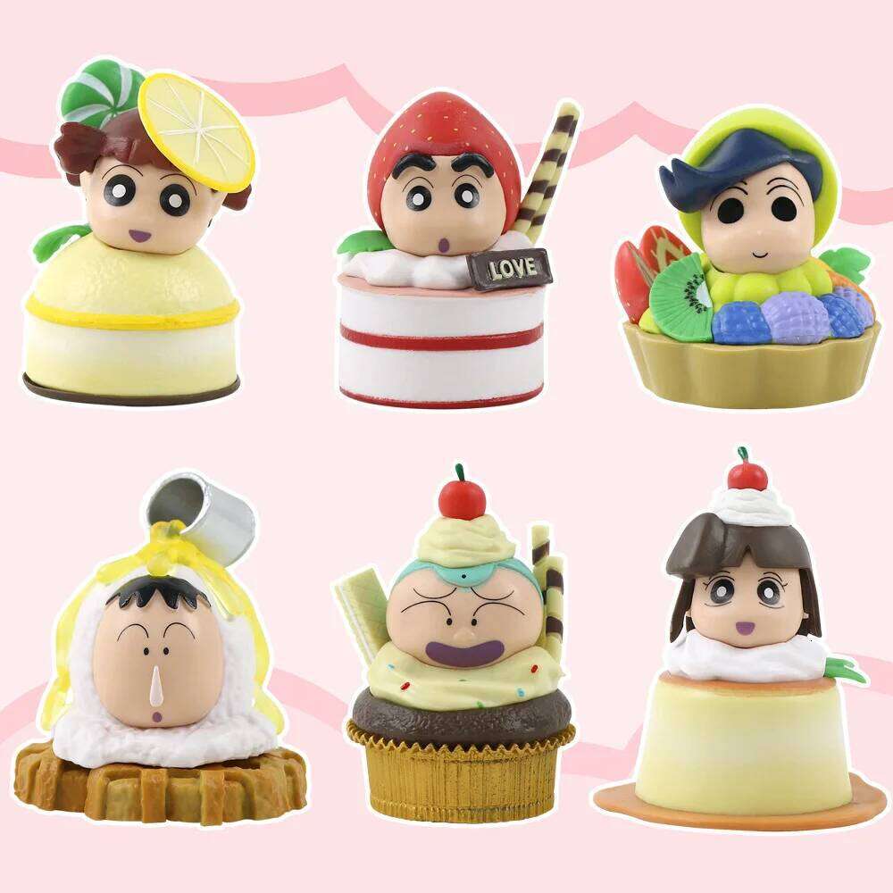 6pcs/set Crayon Shin chan Figure Cake Decoration Cartoon Anime Character Action Model Collectible Doll Kids Birthday Gift C260309-image-1096841318