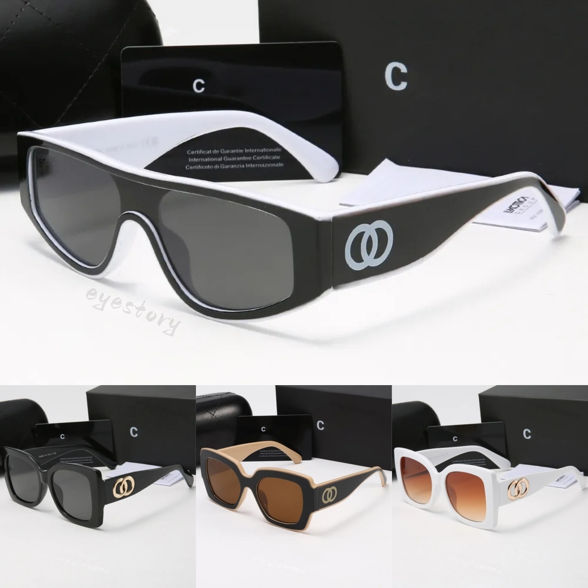 Designer fashion polarized sunglasses UV resistant luxury sunglass men women Goggle Retro square sun glass Casual eyeglasses With Box