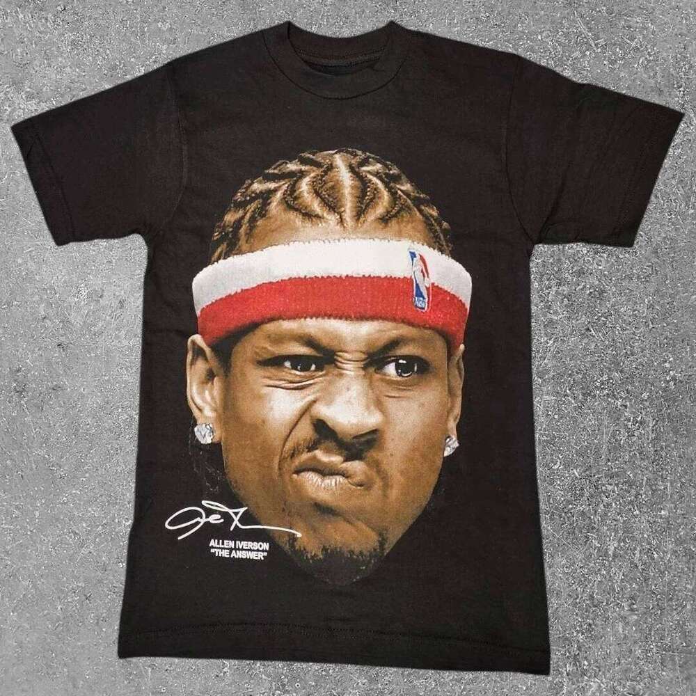 T-shirt à motif de basket-ball Allen Iverson pour hommes et femmes, Streetwear rétro d'été, haut Harajuku, S26 2026, S26