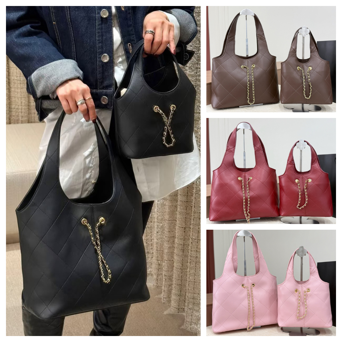 Soft Leather tote bag hobo designer bag Slouchy bag Tote underarm bags Women Trendy Baskets buckets bag Luxury handbags Designer travel shopping bag