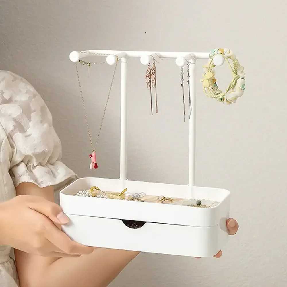 Fashion Portable Jewelry Display Rack with Drawer Box with Wooden Base Storage Rack Key Photography Props Desktop Storage Box C260309-image-1096800700