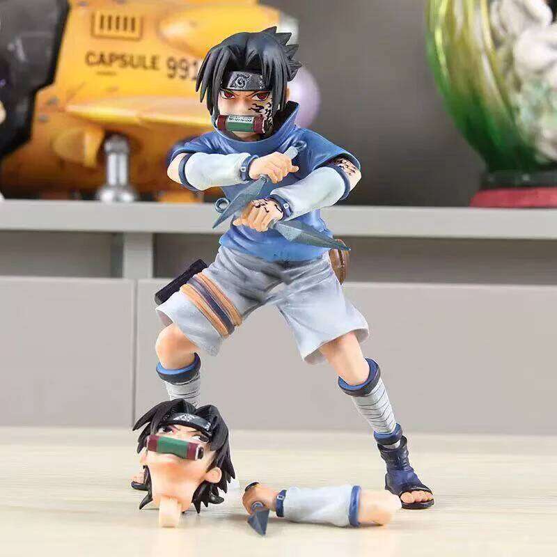 New 18.5cm Naruto Anime Figure Uchiha Sasuke Figurine Collectible Kagebunsin No Jyutu Pvc Statue Model For Boy Room Ornament Toy C260309-image-1096841513