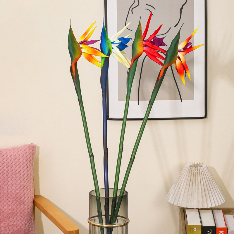 Artificial Bird of Paradise Soft Plastic Flowers for Home Easter Spring Party Decor Indoor Office Living Room Farmhouse Kitchen Office Desk Decor-image-1096800587