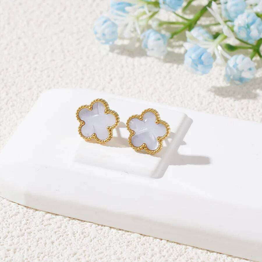 Double-Sided Plum Blossom Five Leaf Flower Earrings Fine Party Wedding Gift Elegance For Woman Stainless Steel Ear Stud Jewelry H260309-image-1096881723