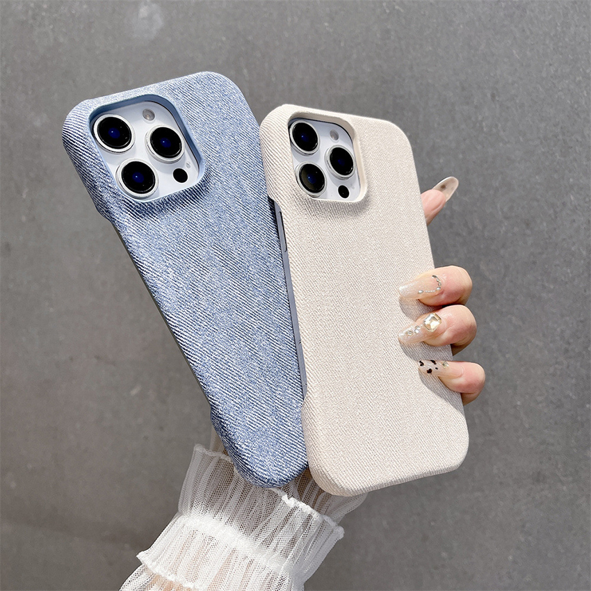 Denim Phone Case For Iphone 16 15 14 13 Pro Max Plus 16Pro Half-Cover 16Promax Phone Case Simplicity 15Promax 15Pro Cover Hard 14Pro 13Pro 14Prom