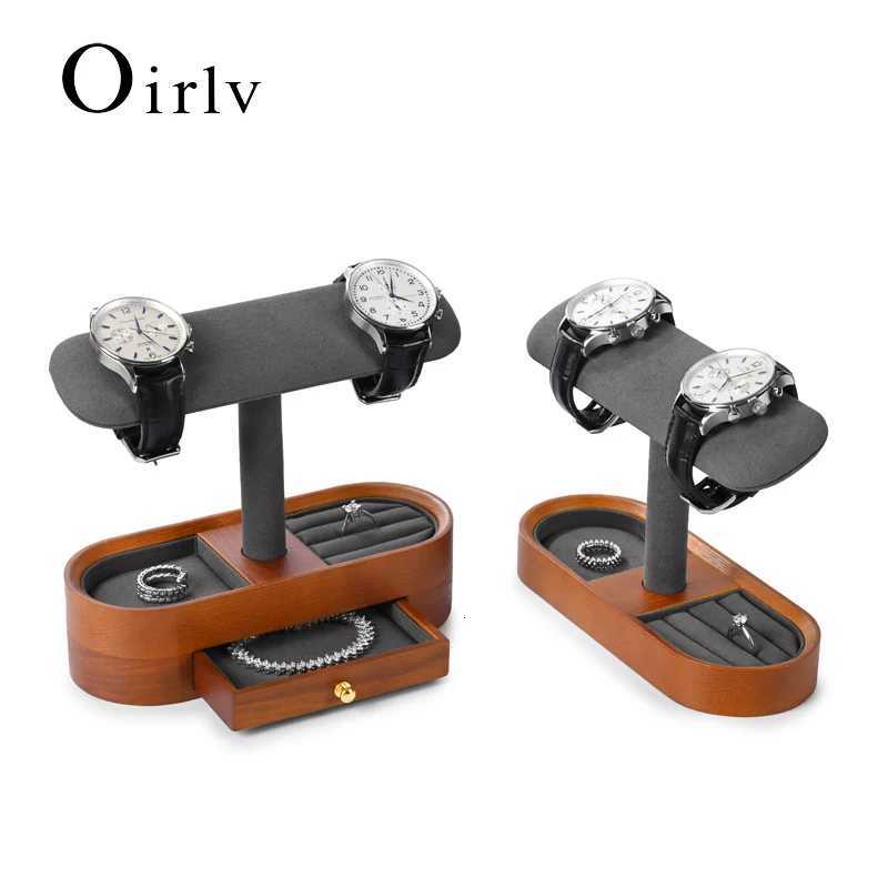 Oirlv Wooden Jewelry Organizer Watch Display Stand Necklace Bracelet Rings Storage Rack Jewelry T-bar Holder Showcase Props C260309-image-1096801307