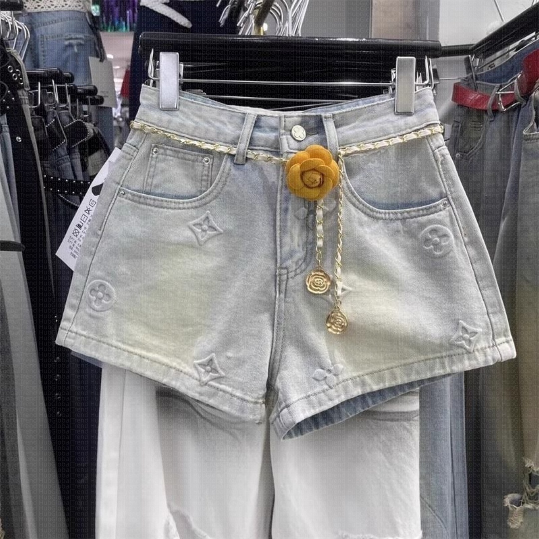 Women's Shorts High Waisted Denim Shorts Summer Fashion Rolled Hem Casual Jean Shorts for Women Streetwear Y2K Aesthetic Hot Pants for Beach Pa