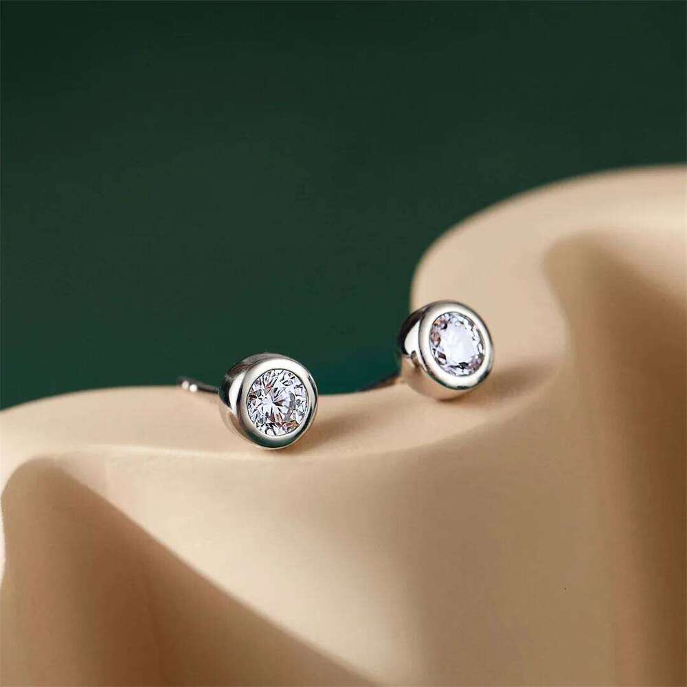 Buyee 925 Sterling Silver Bead Light Zircon Simple Round for Woman Man Fashion Punk Rock Fine Jewelry Earring H260309-image-1096882618