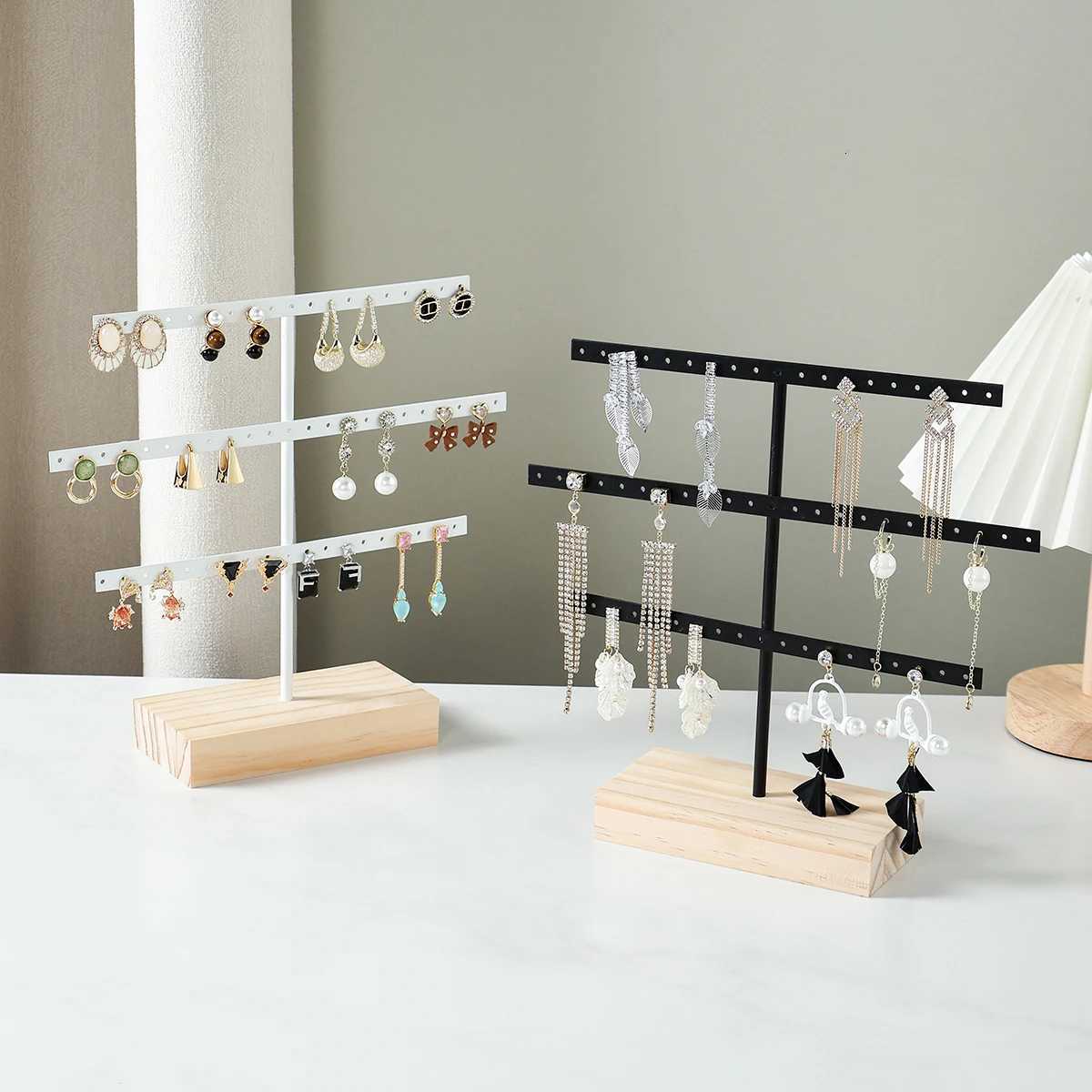 A 3-layer metal earring holder for storage hanging earrings ear clips home jewelry display stand and jewelry rack C260309-image-1096800727