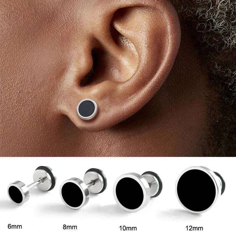 1Pair 16G Silvery Round Earrings for Women Men, 316L Stainless Steel Cartilage Tragus Helix Stud Piercing Jewelry H260309-image-1096881066