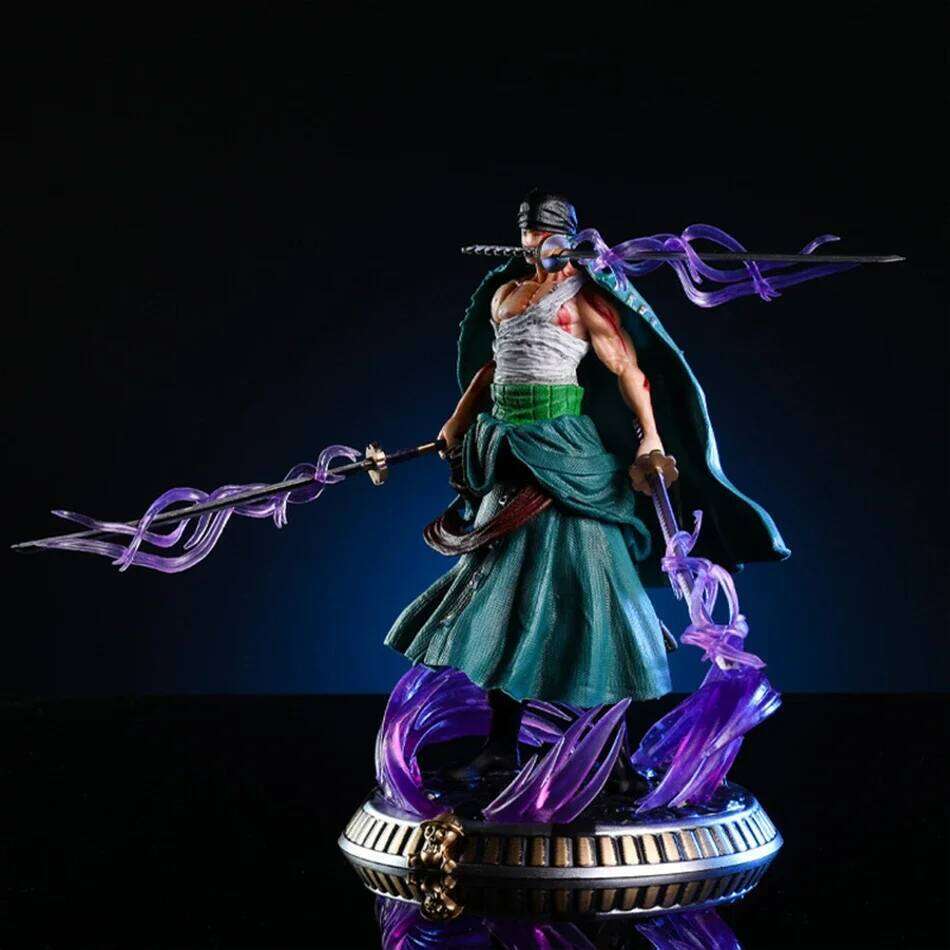 21cm Figure Small Blood Bath Sauron One Piece Gk Three-Knife Flow Stunt Version Scene Statue Boxed Anime C260309-image-1096835620