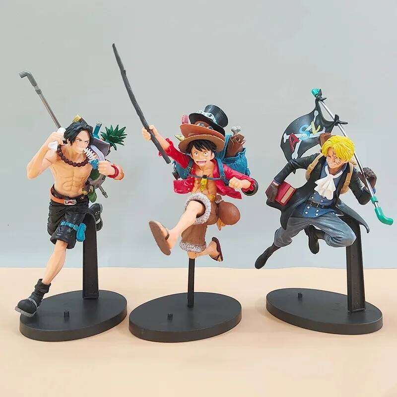 Bandai One Piece Figure Three Brothers 3PCS/Set Of Sabo Ace Luffy Anime Model Office Decorations Children Collection Gift C260309-image-1096844939