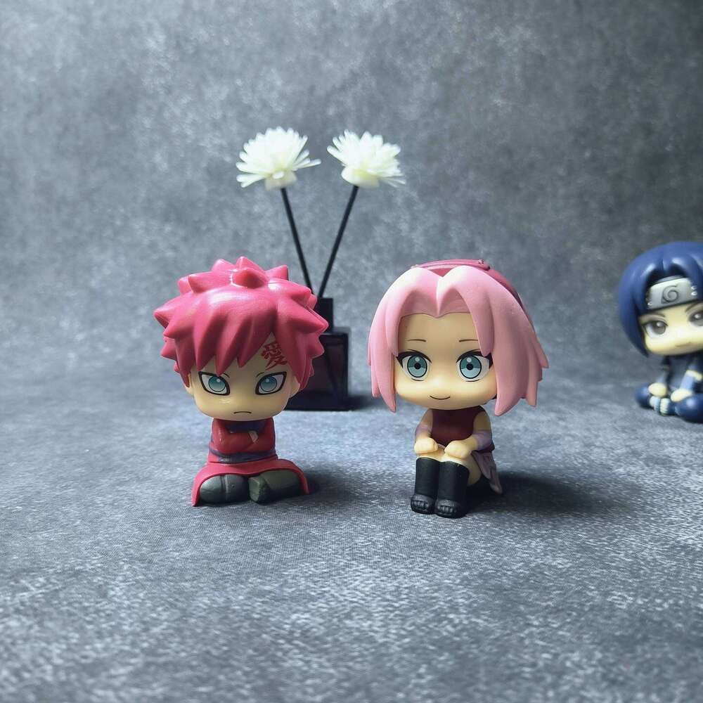 8cm Naruto Anime Sitting Posture Q Version Sakura Gaara Action Figure Statue Collection Decoration GK Model Toys Gift C260309-image-1096839906