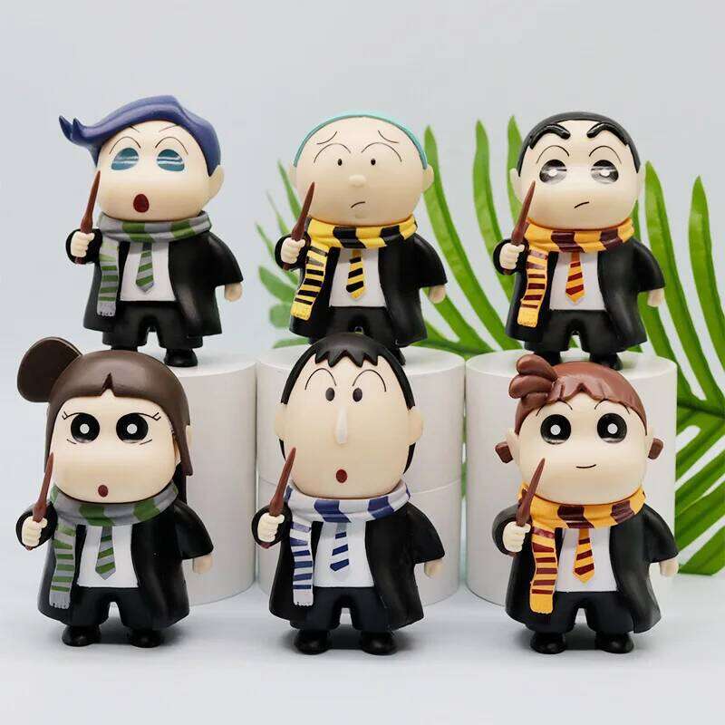 Anime Crayon Shin-chan cross-dress Harry James Potter Q version Standing posture Action Figure PVC Model Statue Desk Decor Toys C260309-image-1096843344