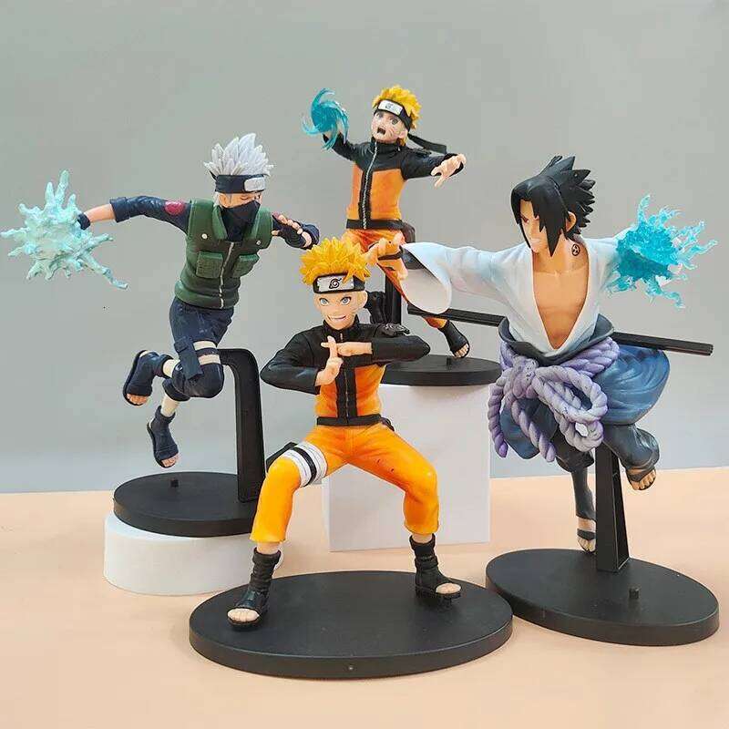 Action Desktop Uzumaki Naruto Kakashi Sasuke Combat Form Doll Anime Figurine Children's Gift C260309-image-1096841355