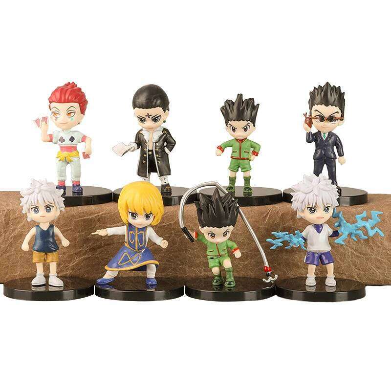 8Pcs x Hunter GON FREECSS Anime Killua Zoldyck Action Figure Kurapika Figurine Adult Collectible Model Doll Toys C260309-image-1096841040