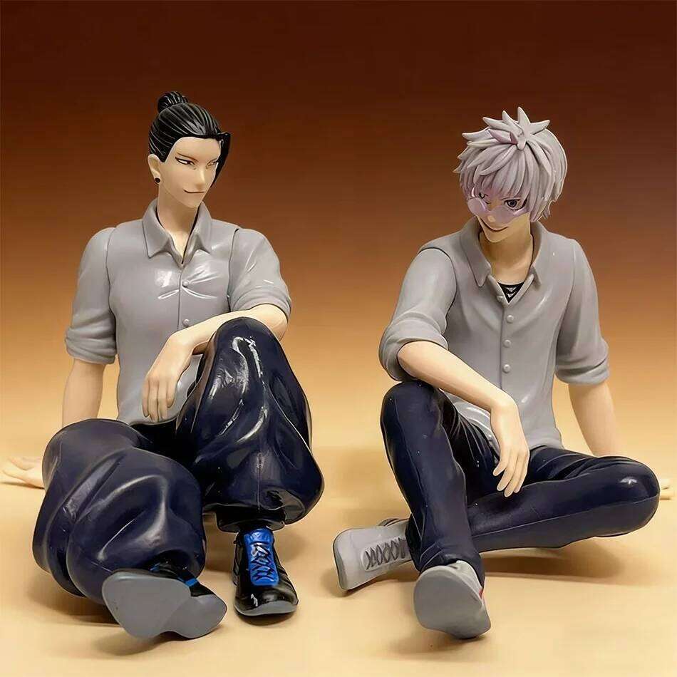 NEW Satoru Gojo Statue Jujutsu Kaisen Figure Geto Suguru Sitting Posture Action Figures Prison Realm Anime Model Ornament Toys C260309-image-1096840095