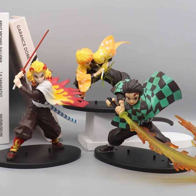 Hot Demon Slayer Tanjirou Agatsuma Zenitsu Kyoujurou Anime Model Action Figure PVC collection Toy for Kids Gift C260309-image-1096844342