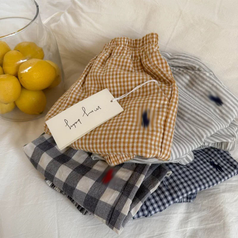 Pantalon enfant unisexe été Designer à rayures et à carreaux, jogger décontracté avec chevilles élastiques pour bébé garçon et fille