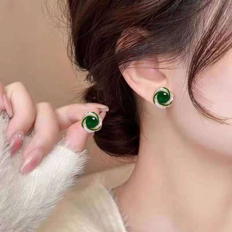 EVISPOL Vintage rouge vert strass Stud cristal perle géométrie boucles d'oreilles pour les femmes mode exquise boucles d'oreilles bijoux H260309