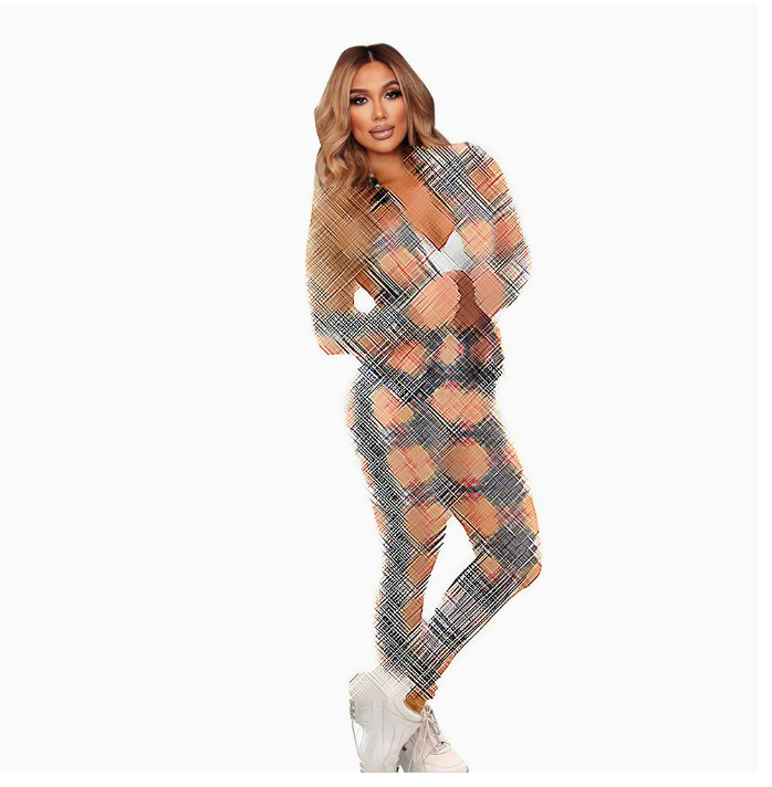 designer Women's clothes tracksuit two-piece casual classic temperament fashion trend brand slim fit zipper jacket set
