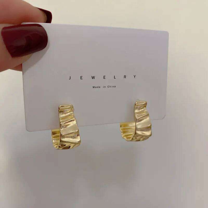 Irregular C Shaped Earrings for Women Stainless Steel Geometric Earring 2024 Trending Wedding Party Aesthetic Jewelry aretes H260309-image-1096882561