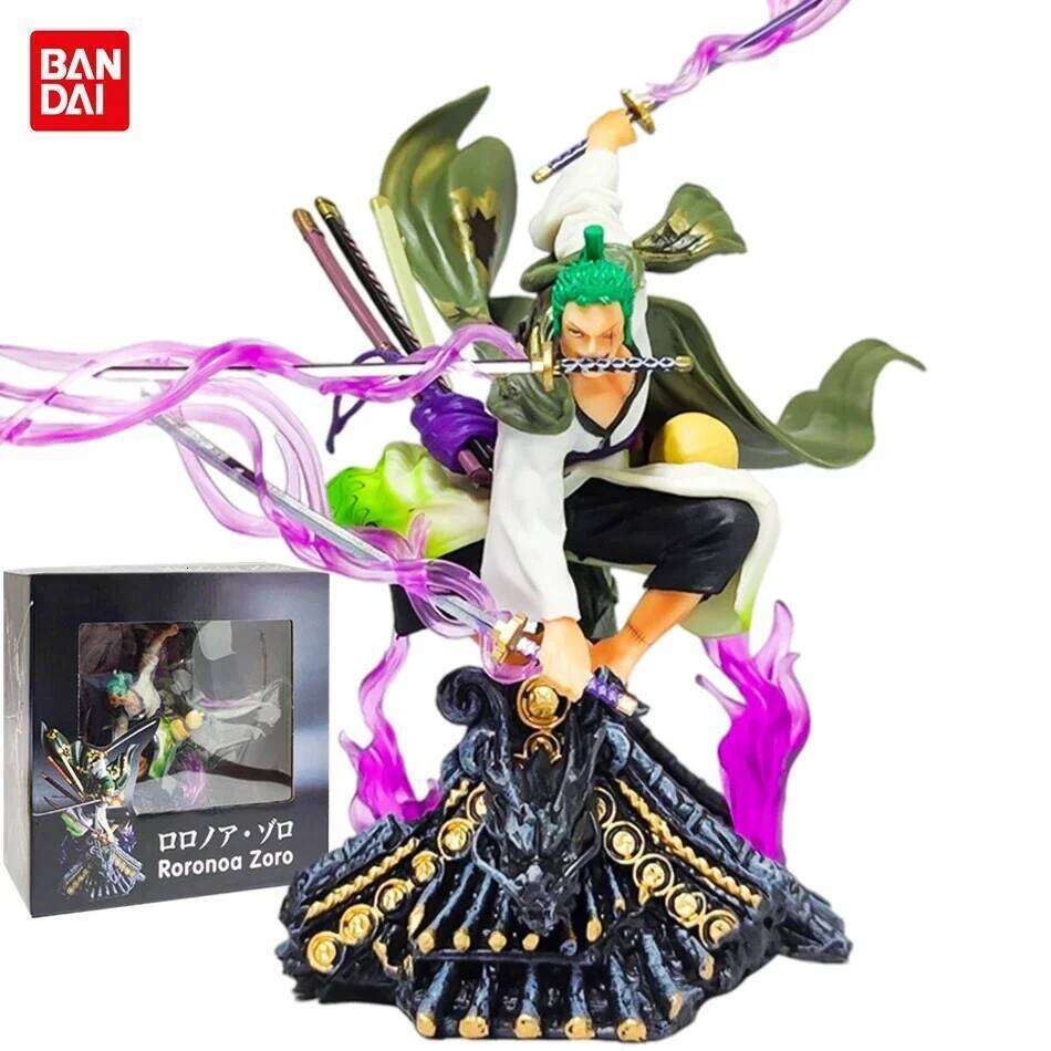 One Piece Figure 22cm Roronoa Zoro Roof Sauron Three-Knife Fighting Skill Anime Action Model Decorations PVC Toys Birthday Gifts C260309-image-1096842110