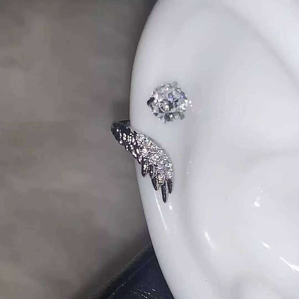LATS 1pcs Silver Color Wing Ear Bone Nail for Women New Zircon Earrings Accessories Fashion Jewelry H260309-image-1096881051