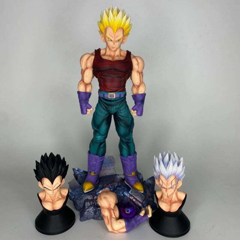 31cm Dragon Ball GT Particle Vegeta Anime Figure Interchangeable 3 Head Statue With Base Collectible Model Toy Decorative Gift C260309-image-1096845041