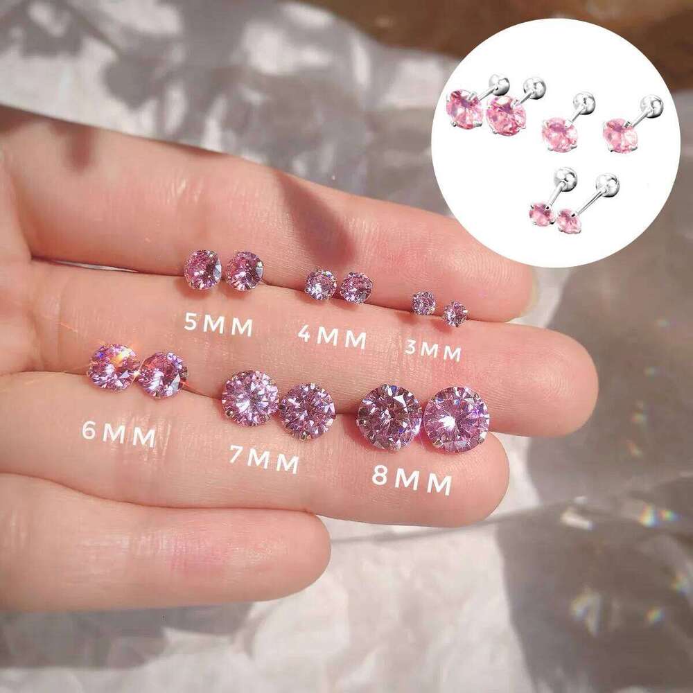 Korean Fashion Tiny Clear Tragus Stud Earrings for Women Exquisite Sparkling Purple/White Crystal Ear Piercing Jewelry H260309-image-1096883501
