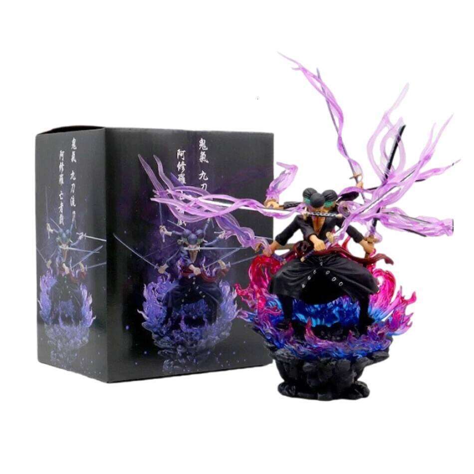 Anime Figure 15cm One Piece Roronoa Zoro Gk Three Heads And Six Arms Nine Knives Flow Ashura PVC Action Figurine Model Toys Doll C260309-image-1096842514
