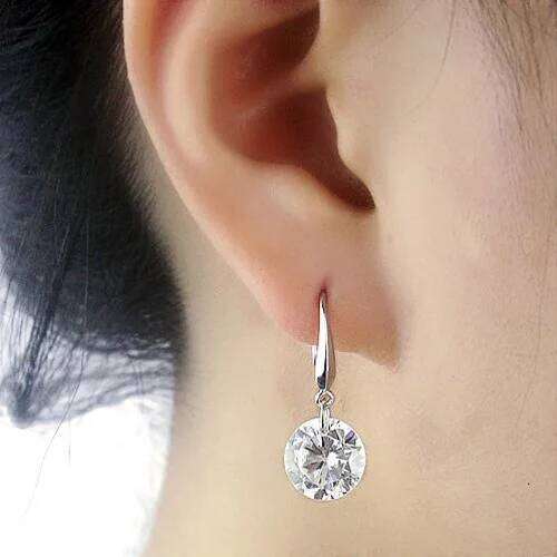 Earring Charm 2025 New Korean Version Of The Popular Fashion Cute Shiny White Crystal Earrings Women's Jewelry Sales Punk H260309-image-1096882298