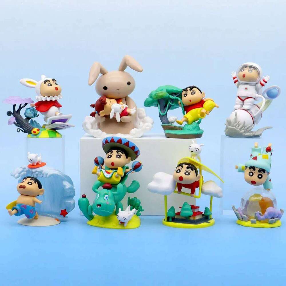 8pcs/set 10CM New Anime Crayon Shin-chan Cos series scenes Q Version kawaii Action Figure PVC Model Toys doll collect Gifts C260309-image-1096841449