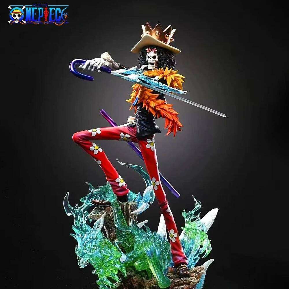 33cm/12.99in Anime ONE PIECE Figure Brook Action Figures Pvc Burukku Statue Desktop Ornamen Collection Model Toys Gifts C260309-image-1096841016