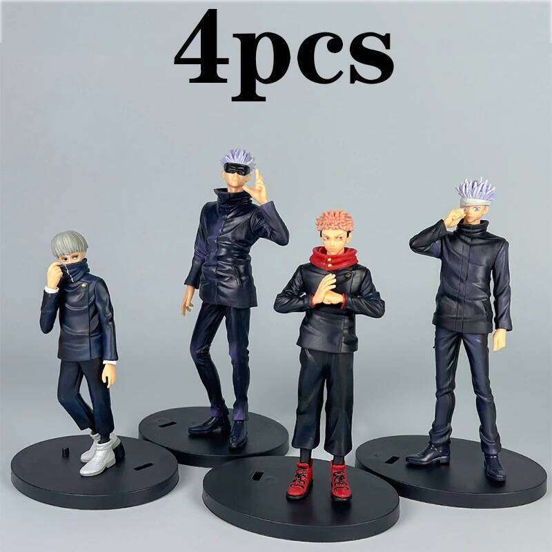 4pcs/set Gojo Satoru Anime Jujutsu Kaisen Action Figure Itadori Yuji Seated Noodle Stopper Model Toys Dolls Collection Hobbies C260309-image-1096840023