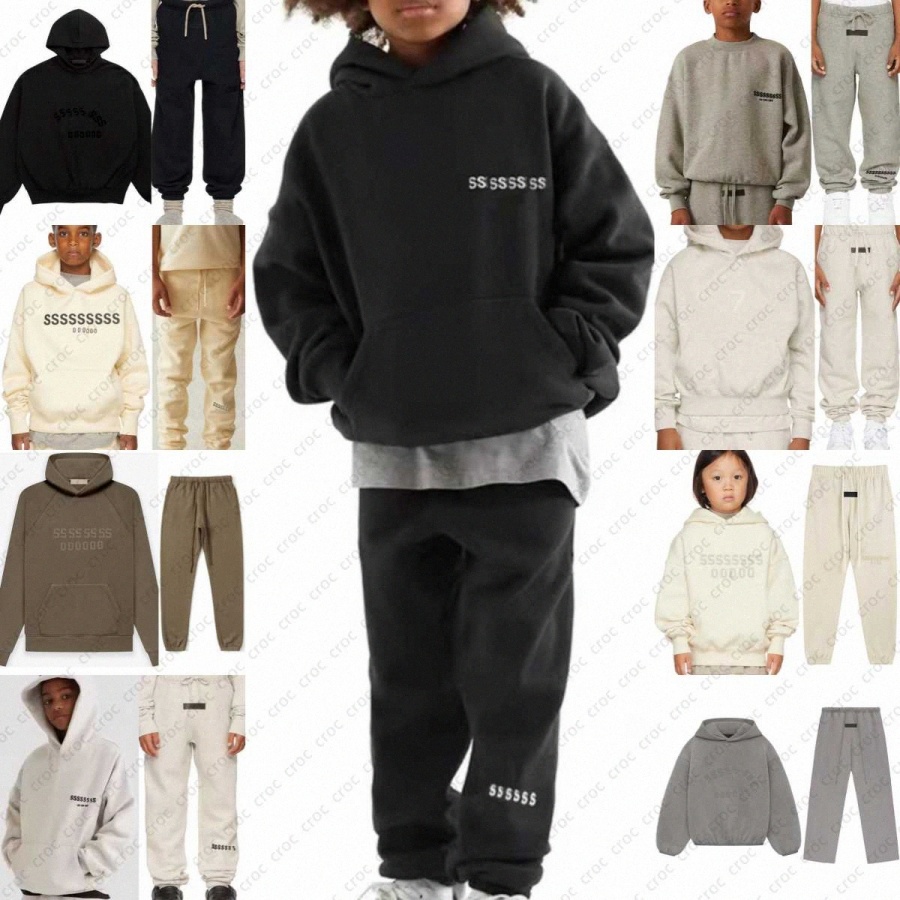 Designer Kids Clothing Sets Boys Girls Hoodies Pants Toddlers Tracksuits Children Casual Clothes sweatshirts sweatpants Youth Loose Pullovers Bla-image-1096846032