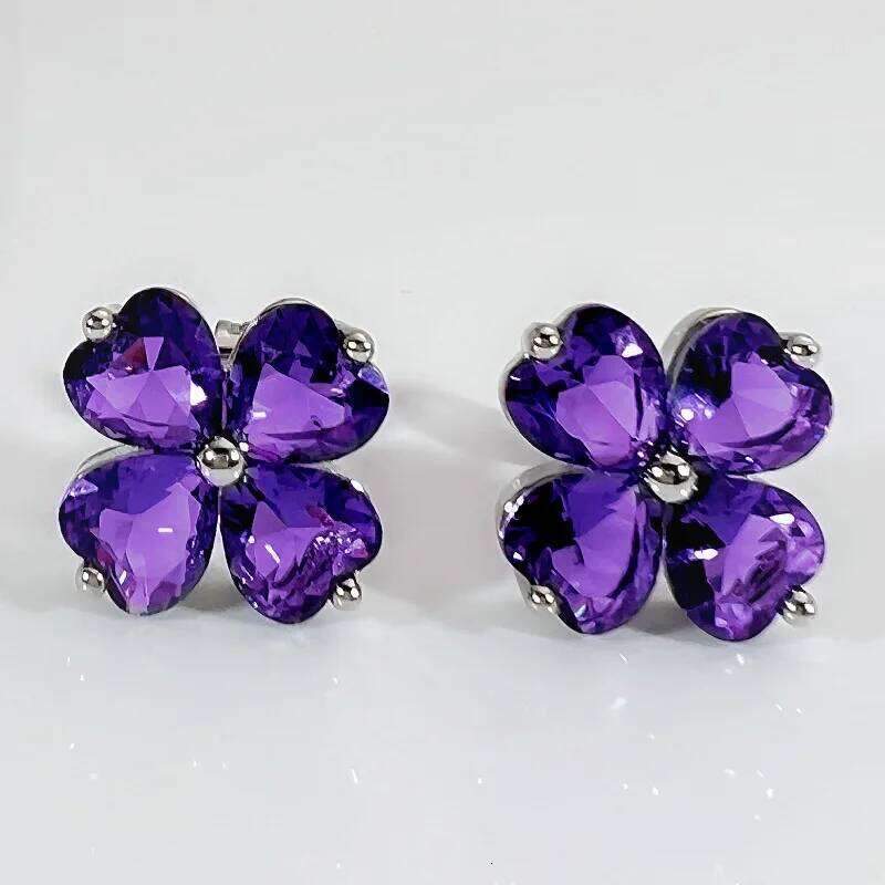 Classic Crystal Cr For Women Jewelry Luck Flower Ear Accessories Silver 925 Needle Earrings Female Christmas Gift H260309-image-1096881417